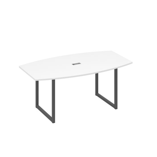 Стол для переговоров 180 на каркасе QUATTRO белый премиум / металлокаркас антрацит