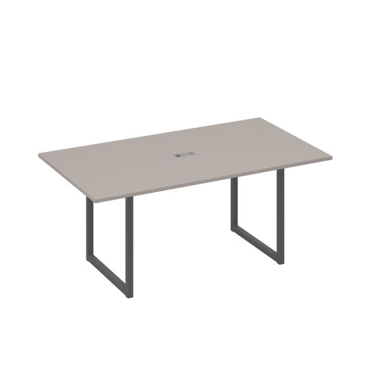 Стол 180 с опорами QUATTRO переговорный мокко премиум / металлокаркас антрацит