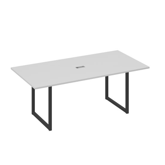 Стол 200 с металлокаркасом QUATTRO для переговоров серый / металлокаркас антрацит