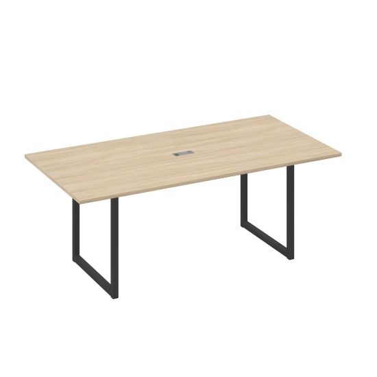 Стол 200 с металлокаркасом QUATTRO для переговоров дуб скандинавский / металлокаркас антрацит