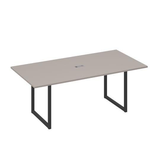 Стол 200 с металлокаркасом QUATTRO для переговоров мокко премиум / металлокаркас антрацит