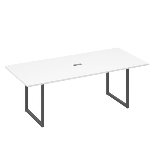 Стол 220 переговорный с металлокаркасом QUATTRO белый премиум / металлокаркас антрацит
