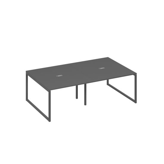 Стол 240 переговорный на опорах QUATTRO антрацит премиум / металлокаркас антрацит
