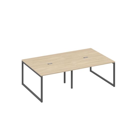 Стол 240 переговорный на опорах QUATTRO дуб скандинавский / металлокаркас антрацит