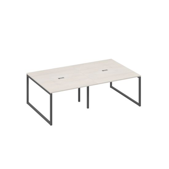 Стол 240 переговорный на опорах QUATTRO дуб / металлокаркас антрацит