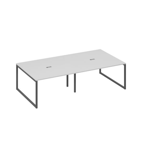 Стол 280 переговорный с опорами QUATTRO серый / металлокаркас антрацит