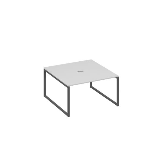 Переговорный стол 140 на металлокаркасе QUATTRO серый / металлокаркас антрацит