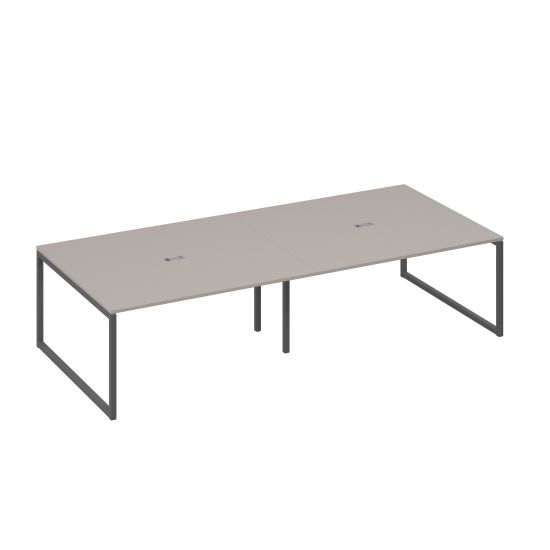 Стол 320 с опорами QUATTRO для переговоров мокко премиум / металлокаркас антрацит