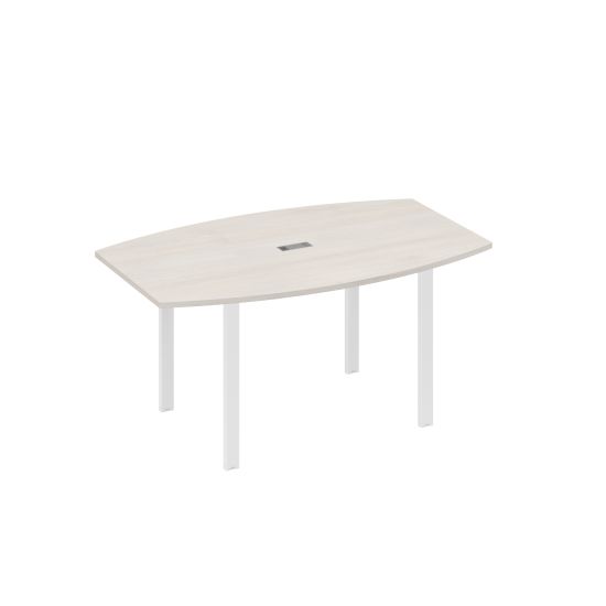 Стол 160 фигурный на металлокаркасе UNO для переговоров дуб / металлокаркас белый