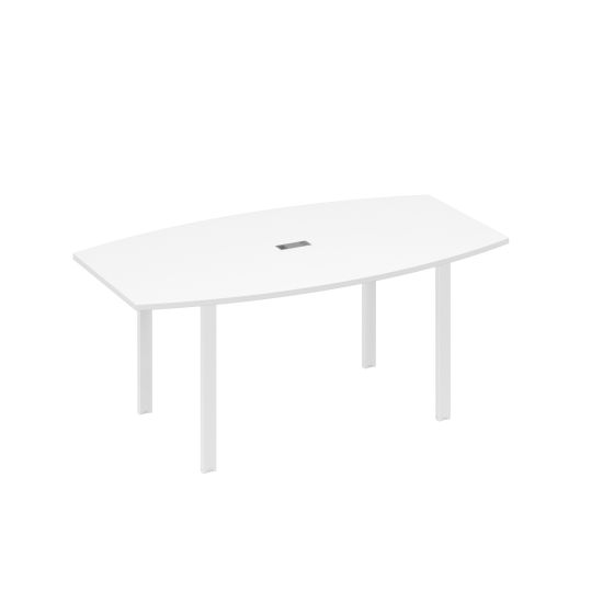 Стол фигурный 180 с металлокаркасом UNO белый премиум / металлокаркас белый