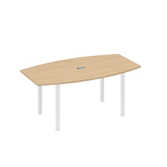 Стол фигурный 180 с металлокаркасом UNO натуральный дуб / металлокаркас белый