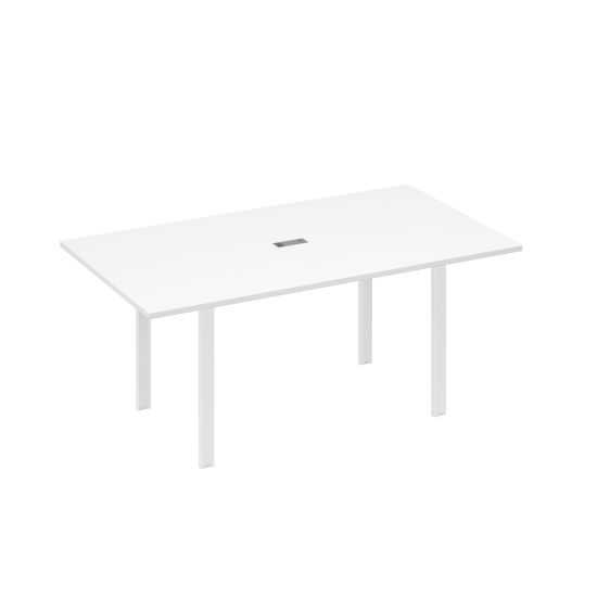 Стол 180 на металлокаркасе UNO для переговоров белый премиум / металлокаркас белый