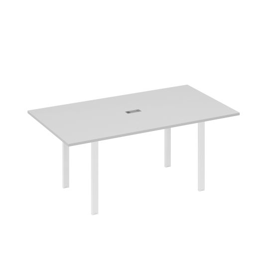 Стол 180 на металлокаркасе UNO для переговоров серый / металлокаркас белый