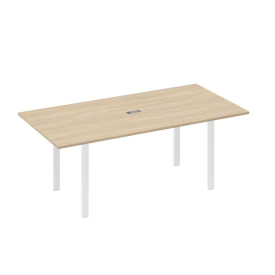 Стол 200 на металлокаркасе UNO в переговорную дуб скандинавский / металлокаркас белый