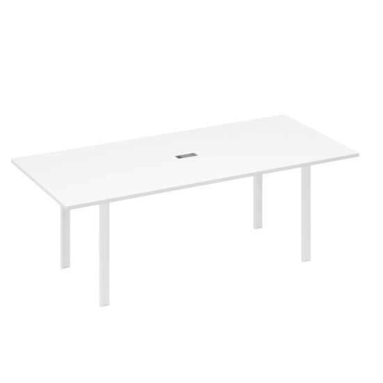 Стол 220 для переговорной каркасе UNO белый премиум / металлокаркас белый