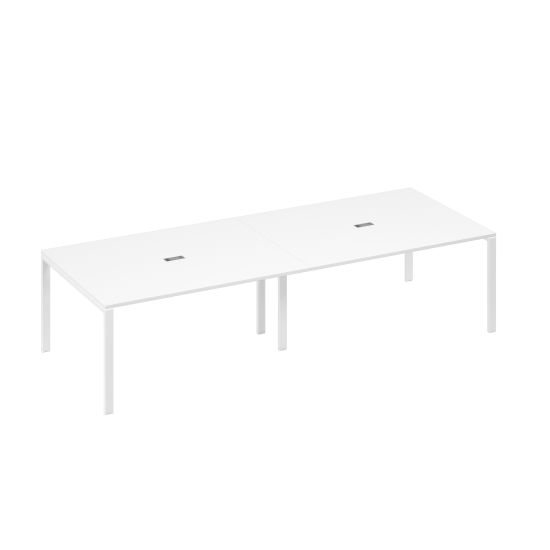 Стол для переговоров 320x124 на металлокаркасе UNO белый премиум / металлокаркас белый