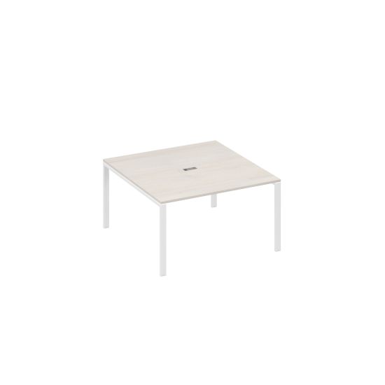 Стол 140x144 для переговоров каркас UNO дуб / металлокаркас белый