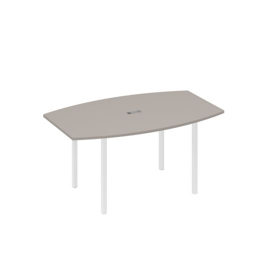 Стол 160 для переговоров на каркасе DUE мокко премиум / металлокаркас белый