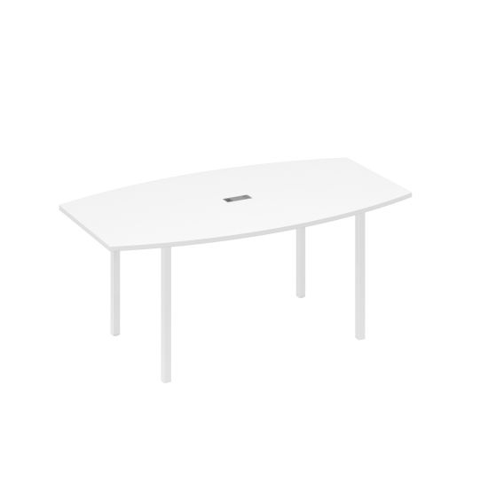 Стол для переговоров 180 опоры DUE белый премиум / металлокаркас белый
