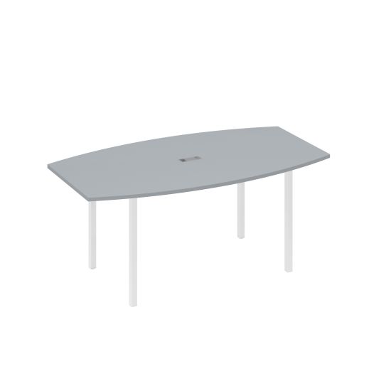 Стол для переговоров 180 опоры DUE серый / металлокаркас белый