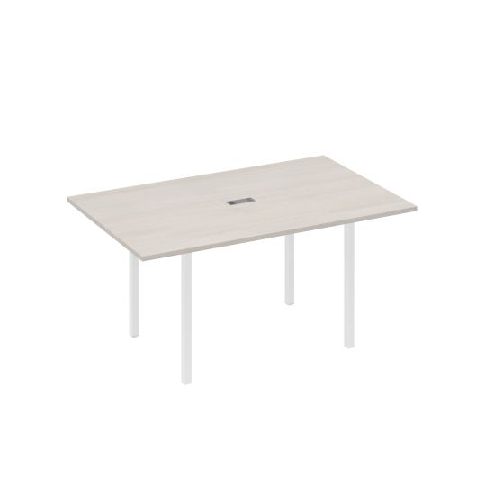 Стол для переговоров 160 прямой на каркасе DUE дуб / металлокаркас белый