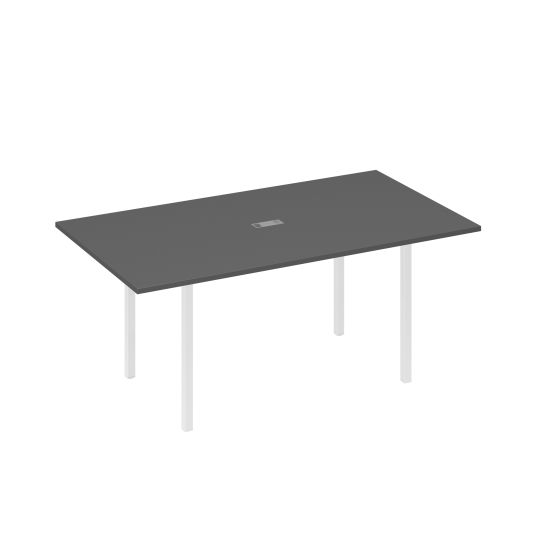 Стол 180 прямой для переговоров каркас DUE антрацит премиум / металлокаркас белый