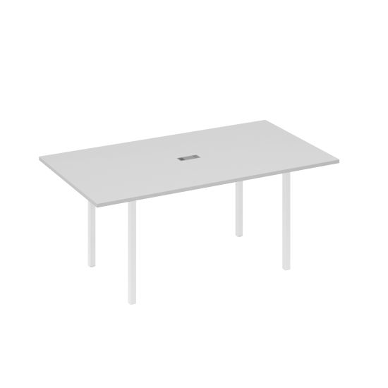 Стол 180 прямой для переговоров каркас DUE серый / металлокаркас белый