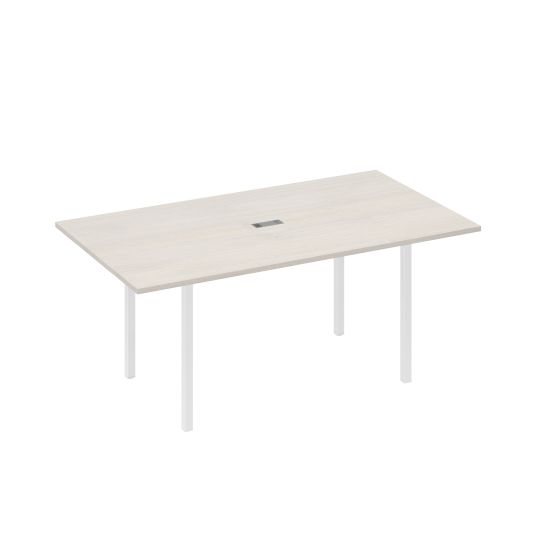 Стол 180 прямой для переговоров каркас DUE дуб / металлокаркас белый