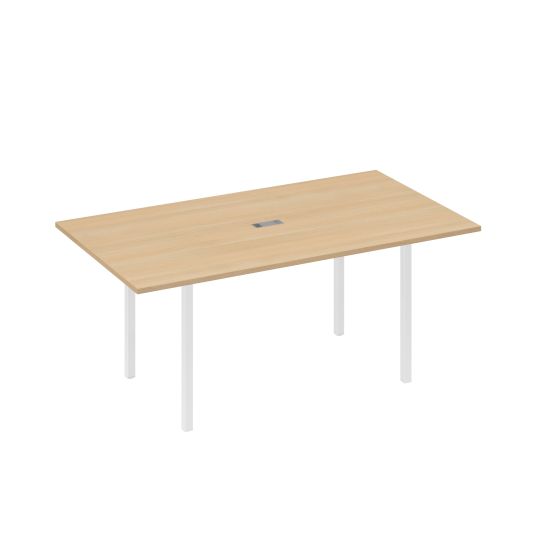 Стол 180 прямой для переговоров каркас DUE натуральный дуб / металлокаркас белый