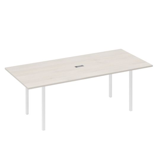 Стол переговорный 220 на металлокаркасе DUE дуб / металлокаркас белый