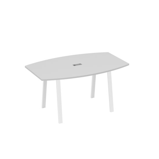 Стол 160 переговорный на ножках TRE серый / металлокаркас белый