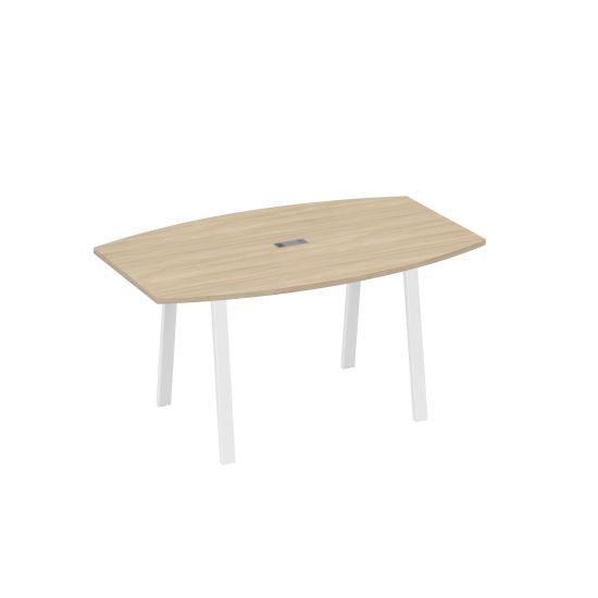 Стол 160 переговорный на ножках TRE дуб скандинавский / металлокаркас белый