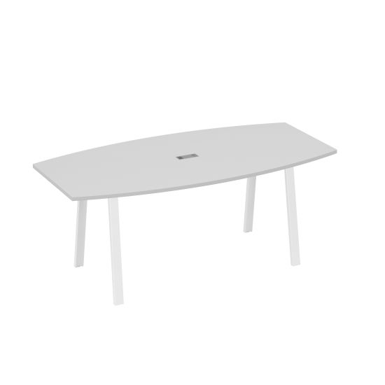 Стол для переговоров 200 на каркасе TRE серый / металлокаркас белый
