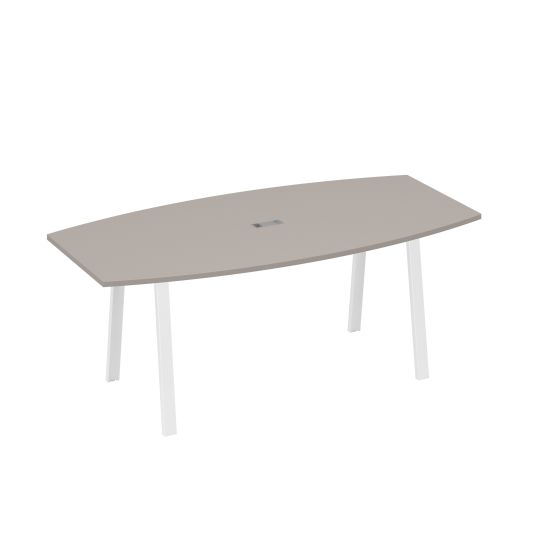 Стол для переговоров 200 на каркасе TRE мокко премиум / металлокаркас белый