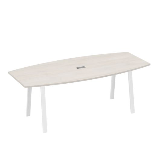 Стол для переговоров 220 на металлокаркасе TRE дуб / металлокаркас белый