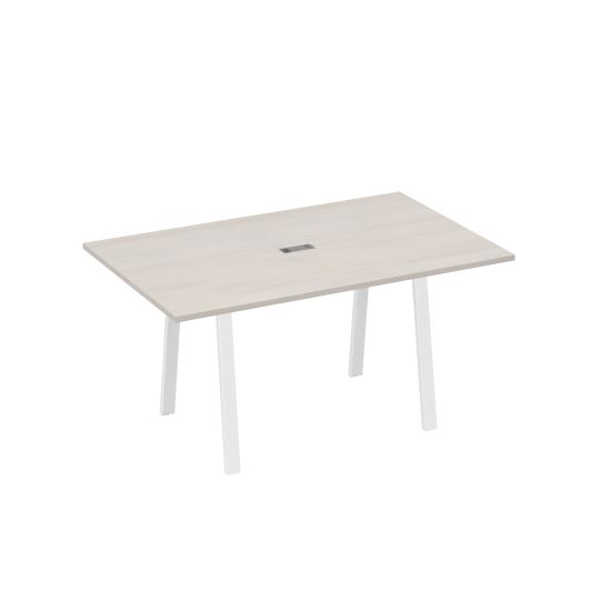 Стол 160 в переговорную металлокаркас TRE дуб / металлокаркас белый