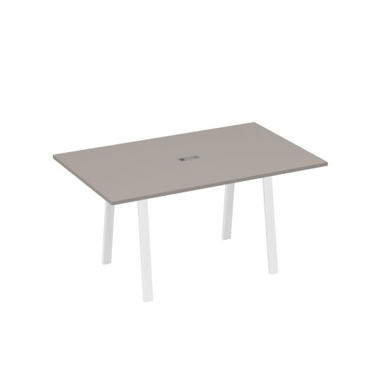 Стол 160 в переговорную металлокаркас TRE мокко премиум / металлокаркас белый