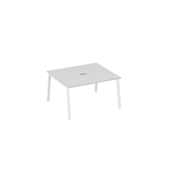 Стол 160 металлокаркас TRE в переговорную серый / металлокаркас белый