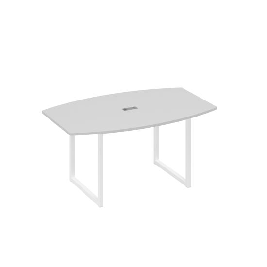 Стол 160 для переговоров на каркасе QUATTRO серый / металлокаркас белый