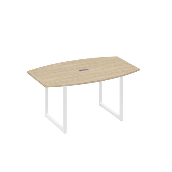 Стол 160 для переговоров на каркасе QUATTRO дуб скандинавский / металлокаркас белый
