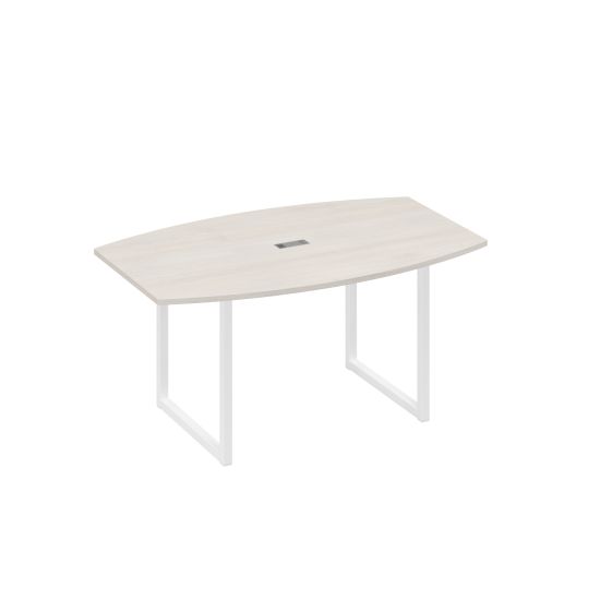 Стол 160 для переговоров на каркасе QUATTRO дуб / металлокаркас белый