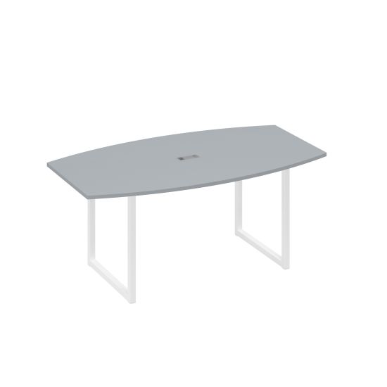 Стол для переговоров 180 на каркасе QUATTRO серый / металлокаркас белый