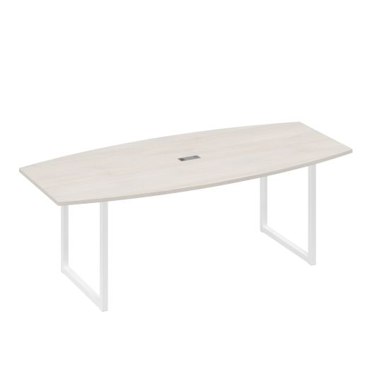 Переговорный стол 220 на каркасе QUATTRO дуб / металлокаркас белый