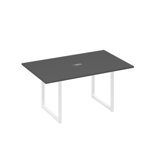 Стол 160 каркас QUATTRO для переговоров антрацит премиум / металлокаркас белый