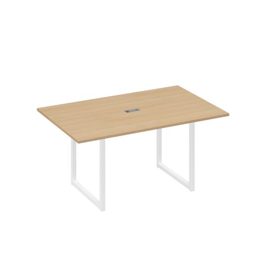 Стол 160 каркас QUATTRO для переговоров натуральный дуб / металлокаркас белый