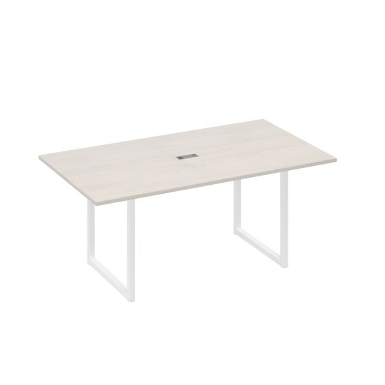 Стол 180 с опорами QUATTRO переговорный дуб / металлокаркас белый
