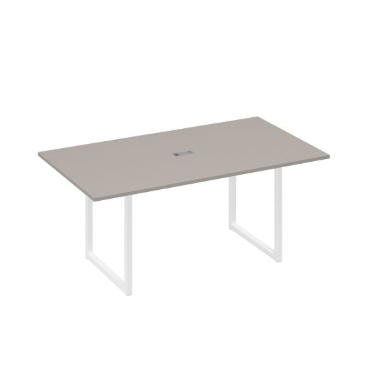 Стол 180 с опорами QUATTRO переговорный мокко премиум / металлокаркас белый