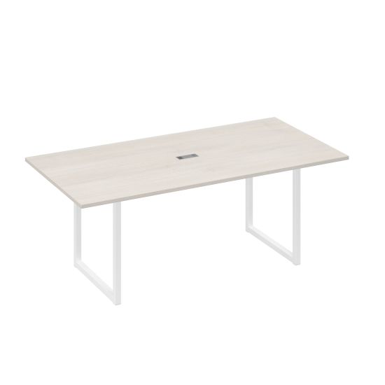 Стол 200 с металлокаркасом QUATTRO для переговоров дуб / металлокаркас белый