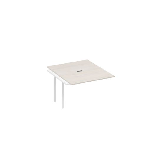 Секция стола для переговоров каркас QUATTRO дуб / металлокаркас белый
