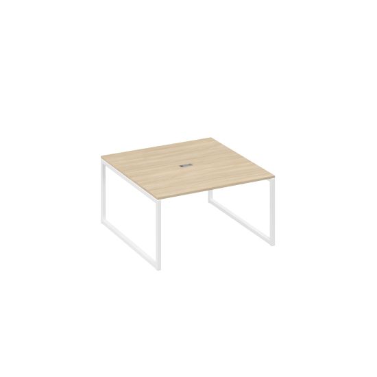Переговорный стол 140 на металлокаркасе QUATTRO дуб скандинавский / металлокаркас белый